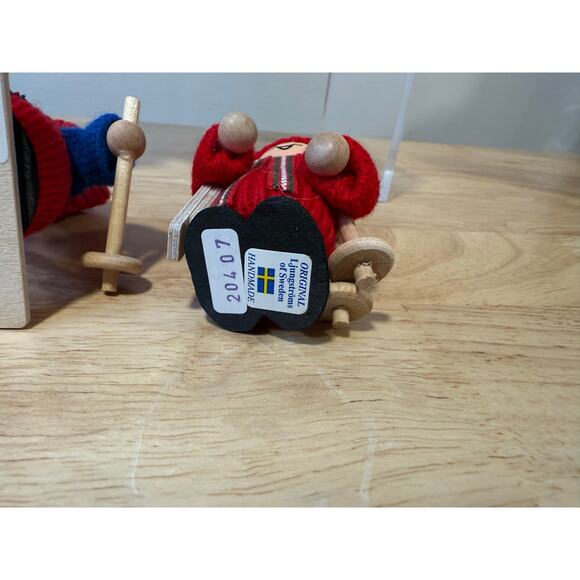 4 Ljungstroms Of Sweden Tomte Wooden Figure Winter Activities Ski Shovel Hike - Picture 11 of 13